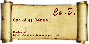 Csikány Dénes névjegykártya